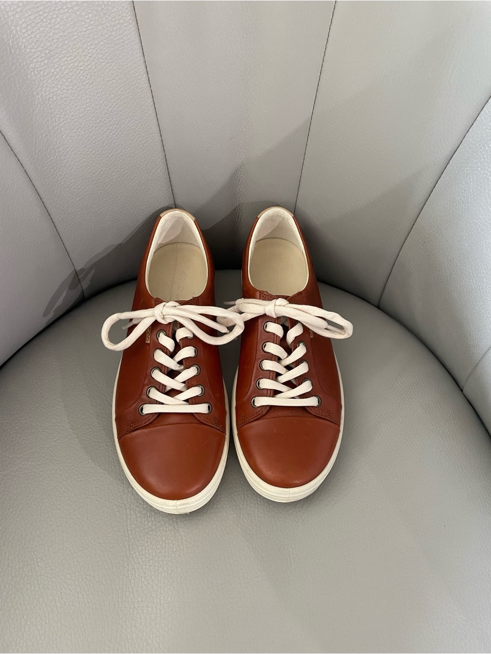 Ecco Leather Sneakers Cognac Brown